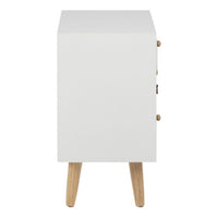 Thumbnail for Thais White Shabby Chic Multi Coloured Bedside with 4 Drawers