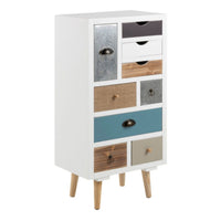 Thumbnail for Thais White Shabby Chic Multi Coloured 9 Drawer Chest