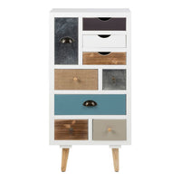 Thumbnail for Thais White Shabby Chic Multi Coloured 9 Drawer Chest