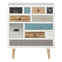 Thumbnail for Thais White Shabby Chic Multi Coloured 11 Drawer Chest