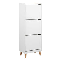 Thumbnail for Mitra Shoe Cabinet 3 Flip Down Doors in White