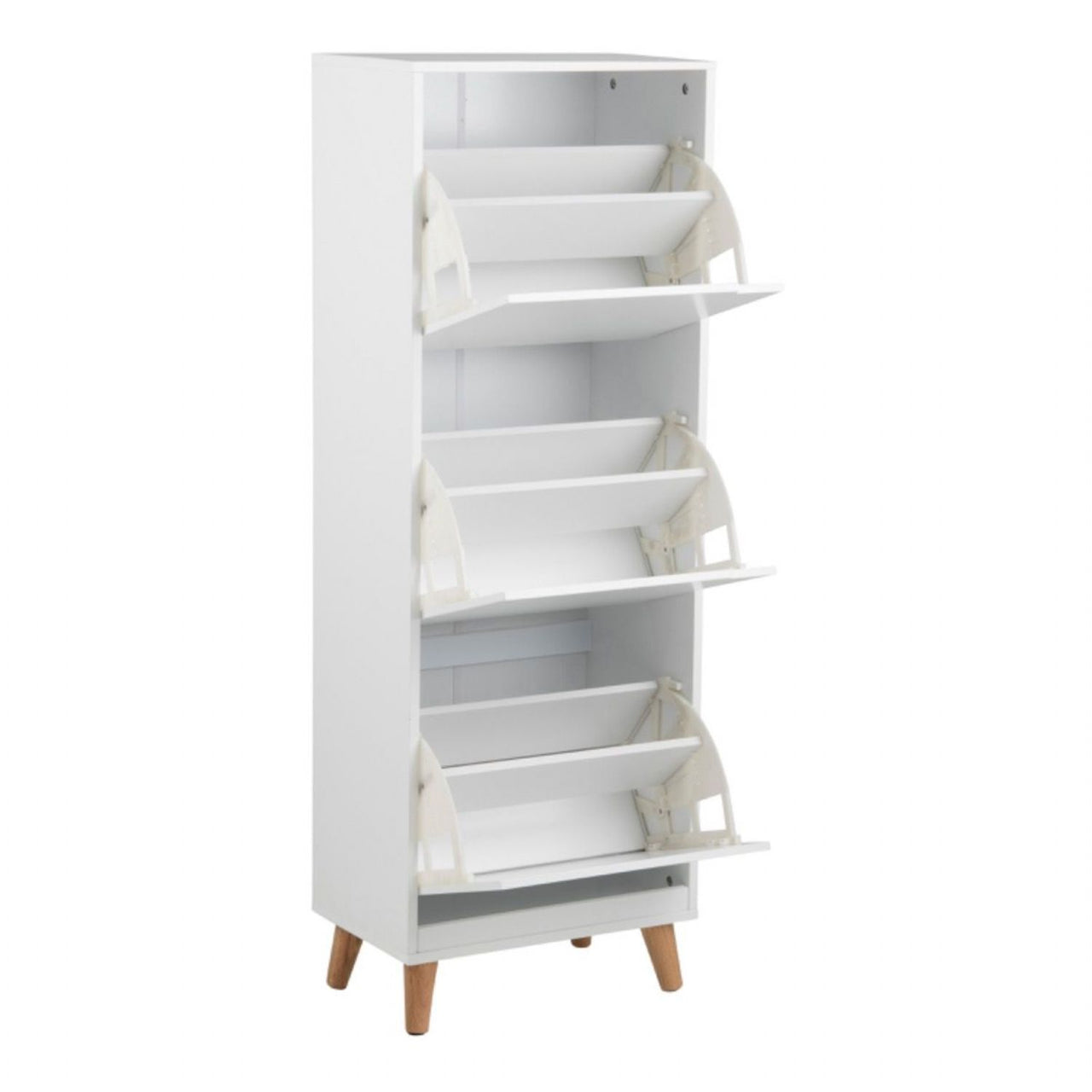 Mitra Shoe Cabinet 3 Flip Down Doors in White