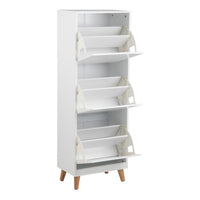 Thumbnail for Mitra Shoe Cabinet 3 Flip Down Doors in White