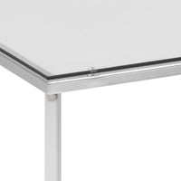 Thumbnail for Cross Square Metal Side Table with Glass Top