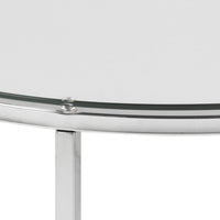 Thumbnail for Cross Round Metal Side Table with Glass Top