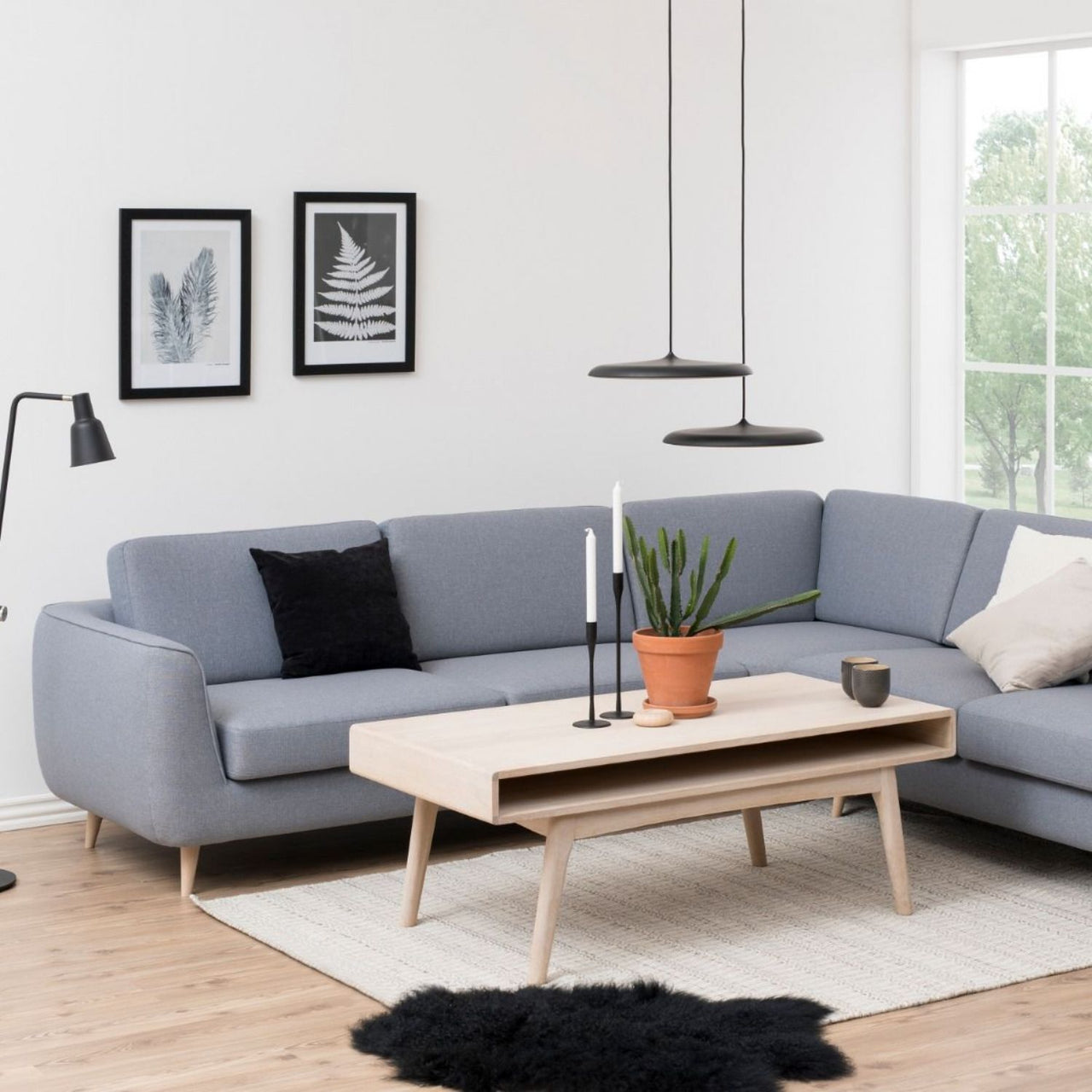 Marte Coffee Table with Open Shelf in White Oak