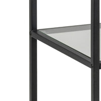 Thumbnail for Seaford Narrow Black Metal Bookcase with 2 Glass Shelves