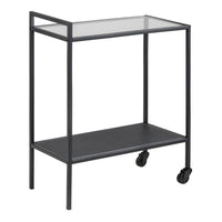 Thumbnail for Seaford Black Metal Serving Trolley with Glass Top