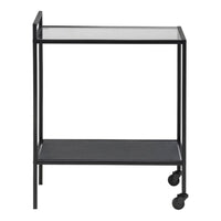 Thumbnail for Seaford Black Metal Serving Trolley with Glass Top