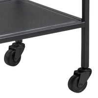 Thumbnail for Seaford Black Metal Serving Trolley with Glass Top