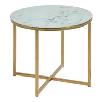 Thumbnail for Alisma Round Side Table with White Marble Effect Top