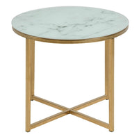 Thumbnail for Alisma Round Side Table with White Marble Effect Top