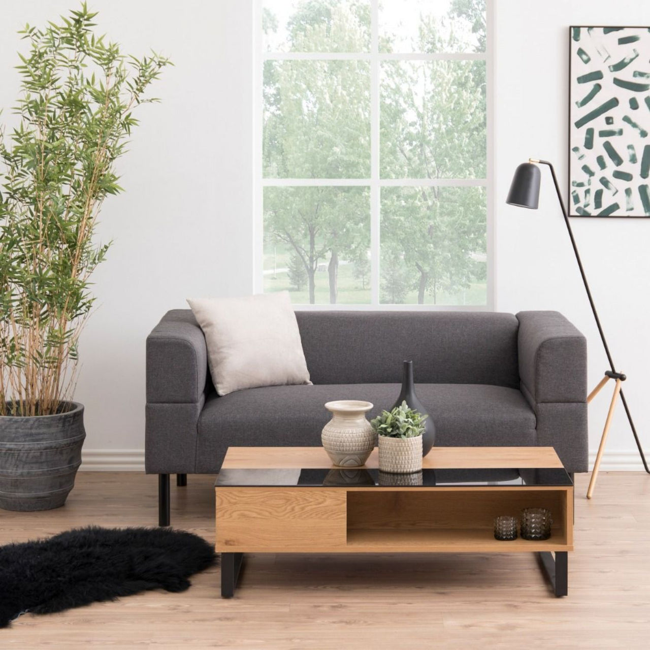 Azalea Coffee Table in Black And Oak