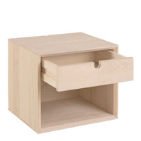 Thumbnail for Century 1 Drawer Wall Mounted Bedside Table in White Oak