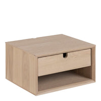 Thumbnail for Century 1 Drawer Wall Mounted Bedside Table in Oak