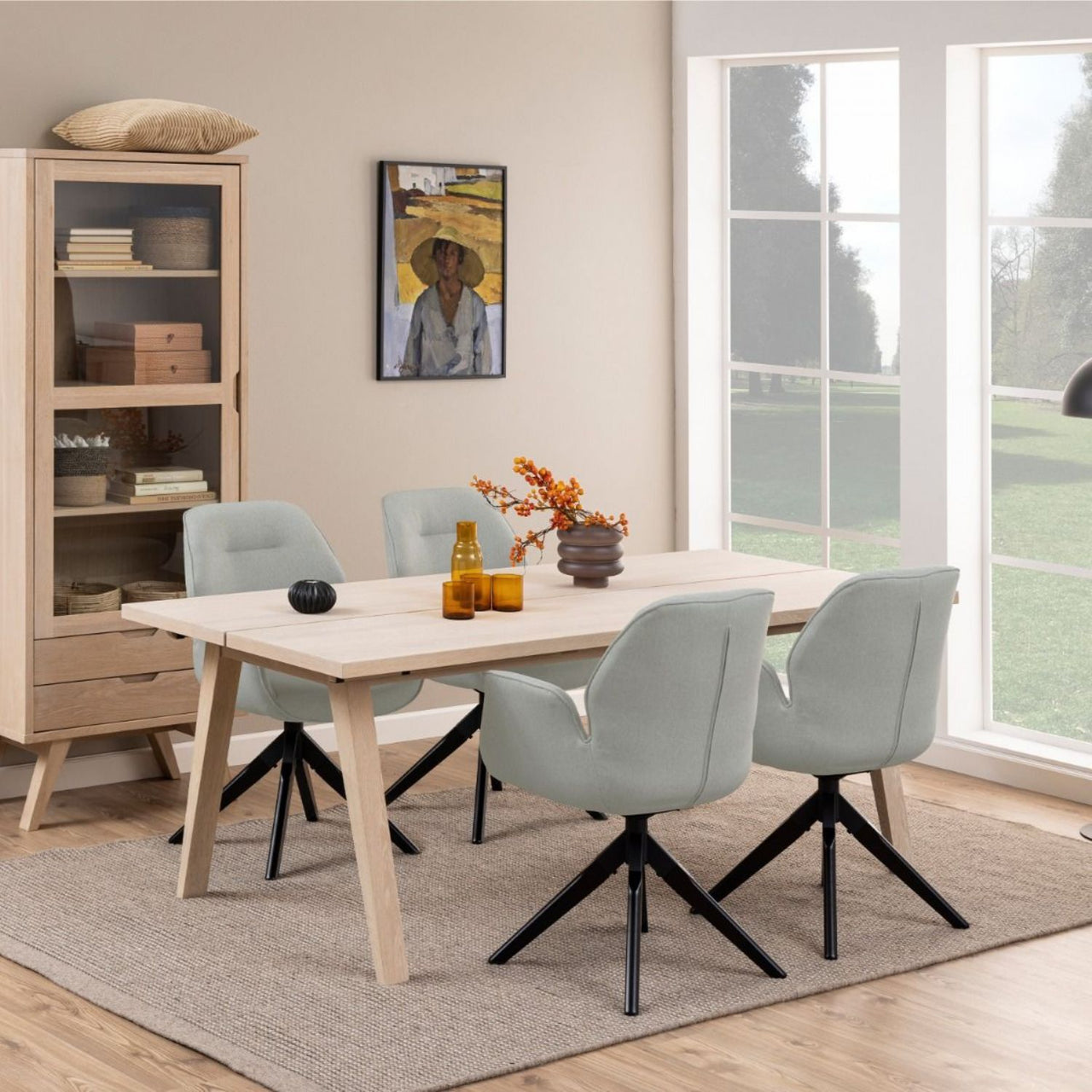 ALine Rectanglar Dining Table in White Oak