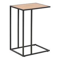 Thumbnail for Seaford Black Metal Side Table with Oak Top