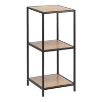 Thumbnail for Seaford Narrow Black Metal Bookcase with 2 Oak Shelves