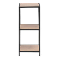 Thumbnail for Seaford Narrow Black Metal Bookcase with 2 Oak Shelves