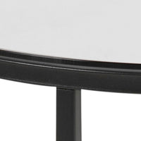 Thumbnail for Cross Round Metal Side Table with Smoked Glass Top