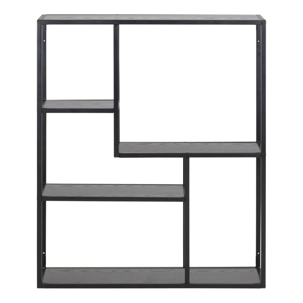 Seaford Black Metal Wall Shelf with 3 Additional Black Shelves