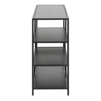 Thumbnail for Seaford Wide Black Metal Bookcase with 4 Black Oak Shelves