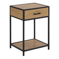 Thumbnail for Seaford Bedside Table with 1 Drawer in Black And Oak