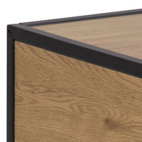 Thumbnail for Seaford Bedside Table with 1 Drawer in Black And Oak