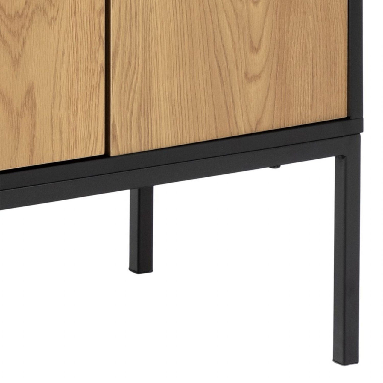 Seaford 4 Door Sideboard in Black And Oak