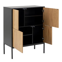 Thumbnail for Seaford 4 Door Sideboard in Black And Oak