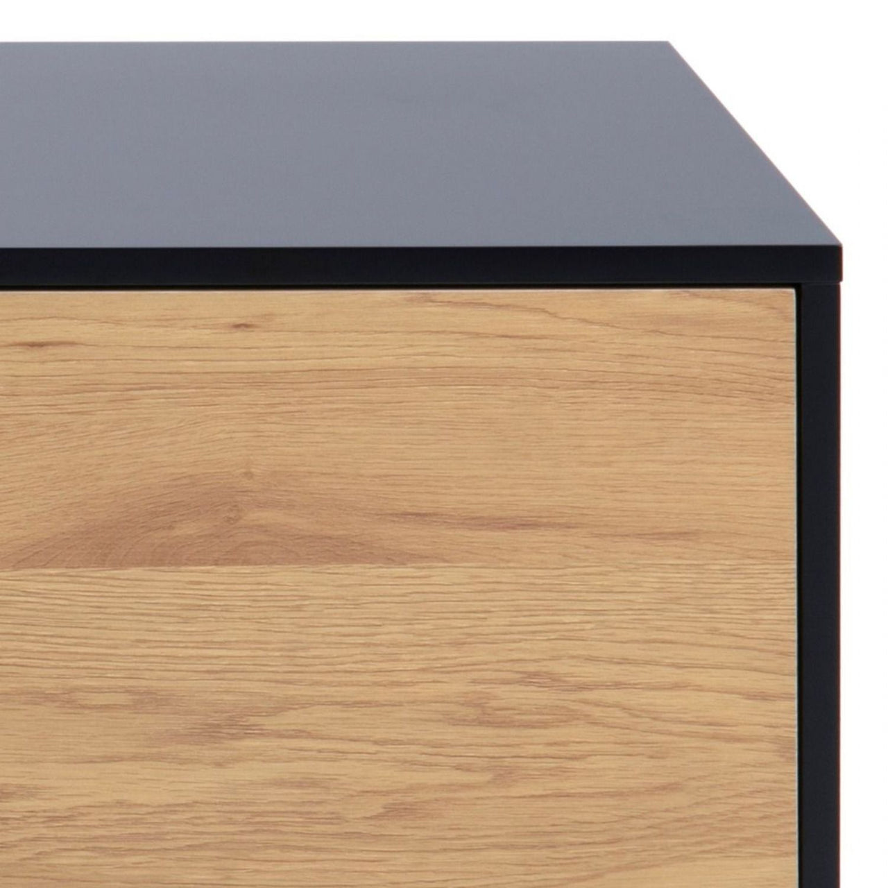 Seaford TV Unit 2 Doors 1 Drawer in Black And Oak