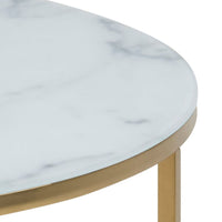 Thumbnail for Alisma Round Coffee Table with Marble Effect Top And Gold Legs