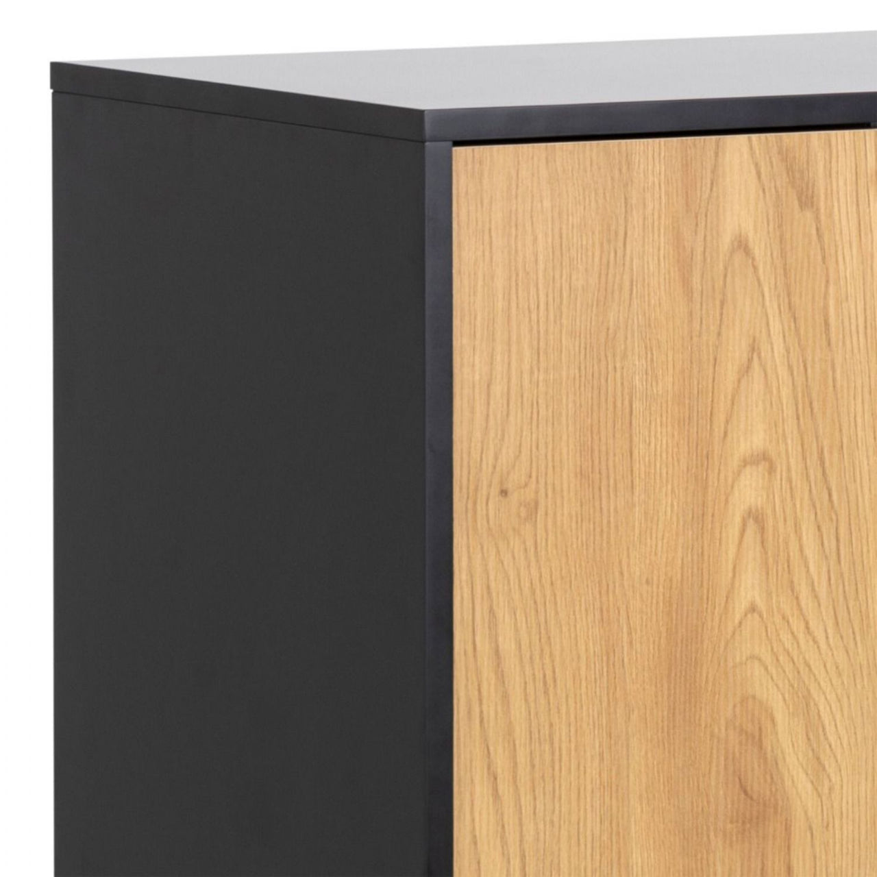 Seaford 3 Door 2 Drawer Sideboard in Black And Oak