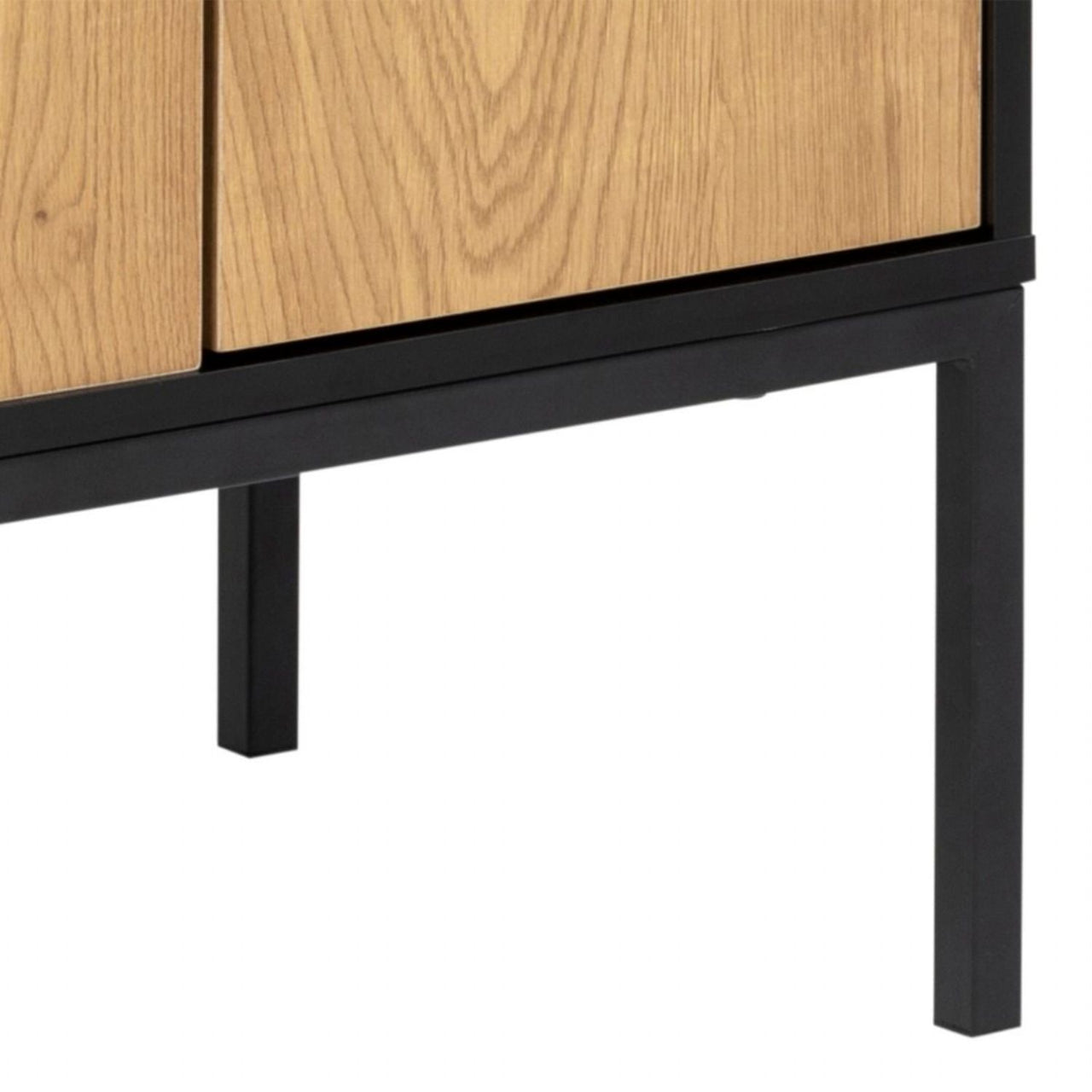 Seaford 3 Door 2 Drawer Sideboard in Black And Oak