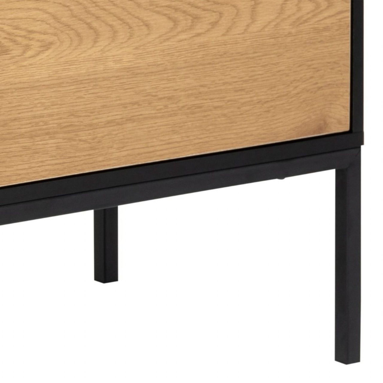 Seaford 1 Door 3 Drawer Small Sideboard in Black And Oak