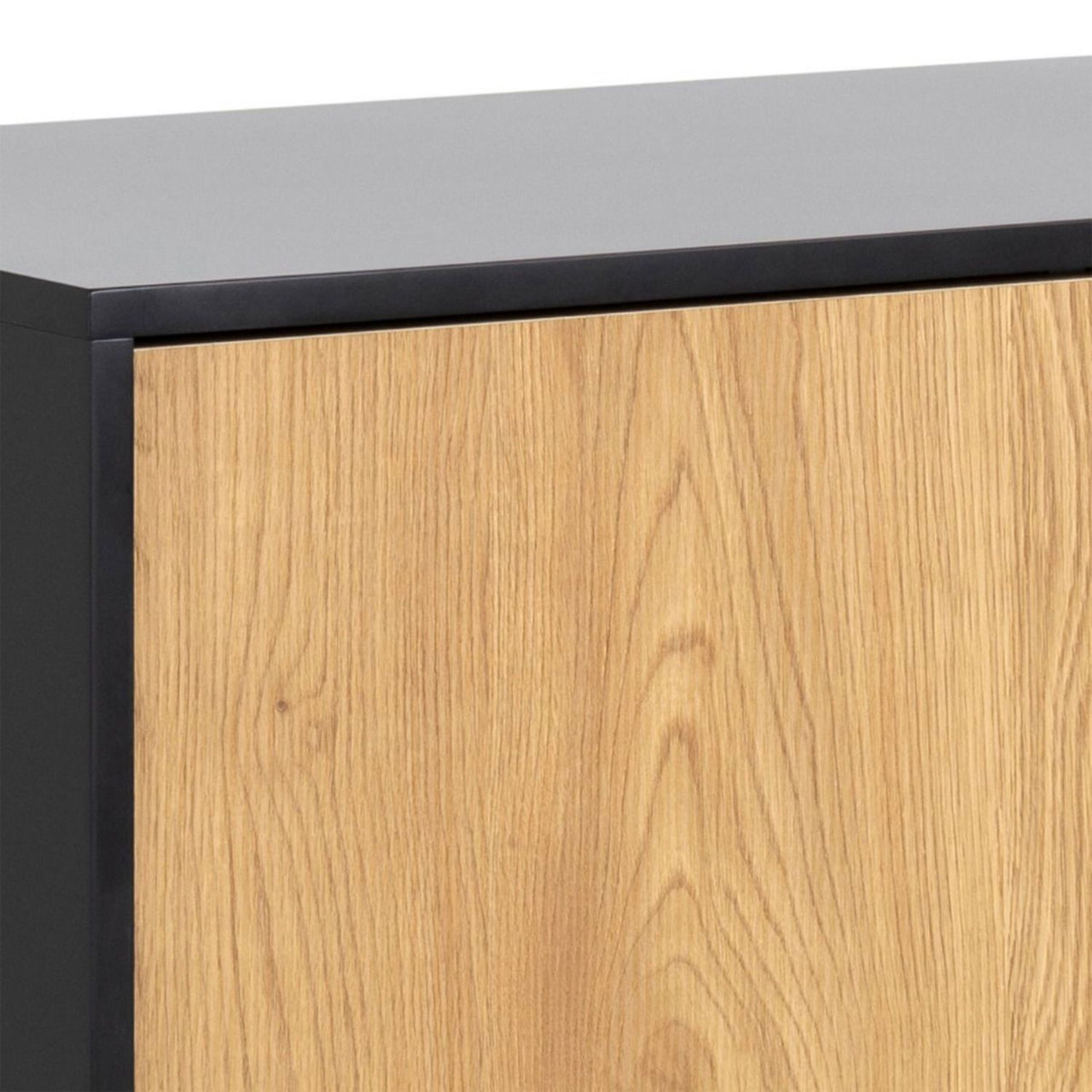 Seaford 1 Door 3 Drawer Small Sideboard in Black And Oak