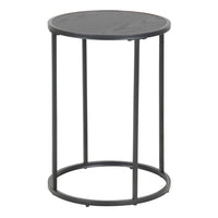 Thumbnail for Seaford Black Metal Small Round Side Table with Black Top