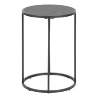 Thumbnail for Seaford Black Metal Small Round Side Table with Black Top