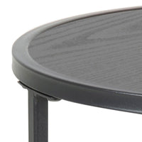 Thumbnail for Seaford Black Metal Small Round Side Table with Black Top