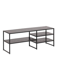 Thumbnail for Seaford Black Metal Open TV Unit with 3 Black Shelves