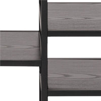 Thumbnail for Seaford Black Metal Open TV Unit with 3 Black Shelves