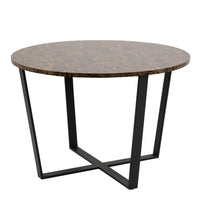 Thumbnail for Amble Round Dining Table with Brown Marble Effect Top