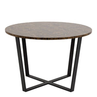 Thumbnail for Amble Round Dining Table with Brown Marble Effect Top