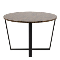 Thumbnail for Amble Round Dining Table with Brown Marble Effect Top