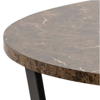 Thumbnail for Amble Round Dining Table with Brown Marble Effect Top