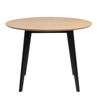 Thumbnail for Roxby Round Dining Table in Oak And Black