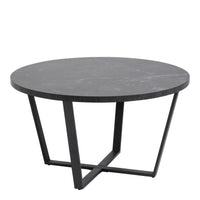 Thumbnail for Amble Round Coffee Table with Black Marble Effect Top