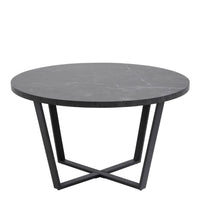 Thumbnail for Amble Round Coffee Table with Black Marble Effect Top