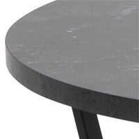 Thumbnail for Amble Round Coffee Table with Black Marble Effect Top