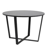 Thumbnail for Amble Round Dining Table with Black Marble Effect Top